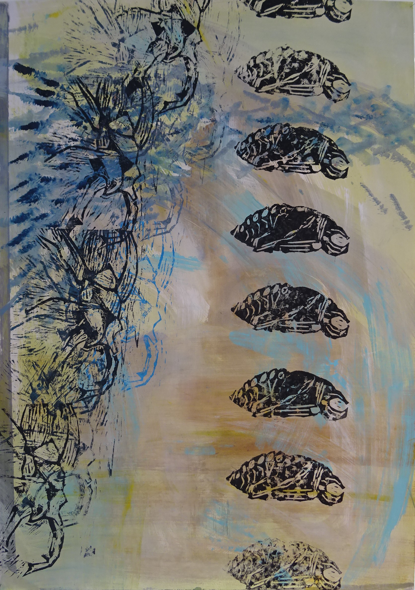 Bild von Franziska Morgner-Fanderl - Komposition, Acryl und Druck, 70 x 100